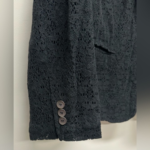 Chicos Elegant Eyelet Black Lace Women's Jacket Sz 3 Xtra Large XL - Picture 4 of 7